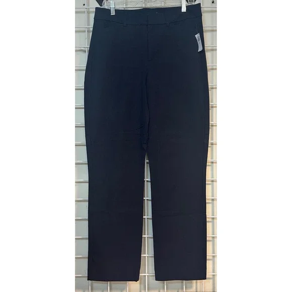 OLD NAVY High Rise Pixie Straight Leg Pants Navy‎ Blue Size 12 Tall NWT - Picture 2 of 9